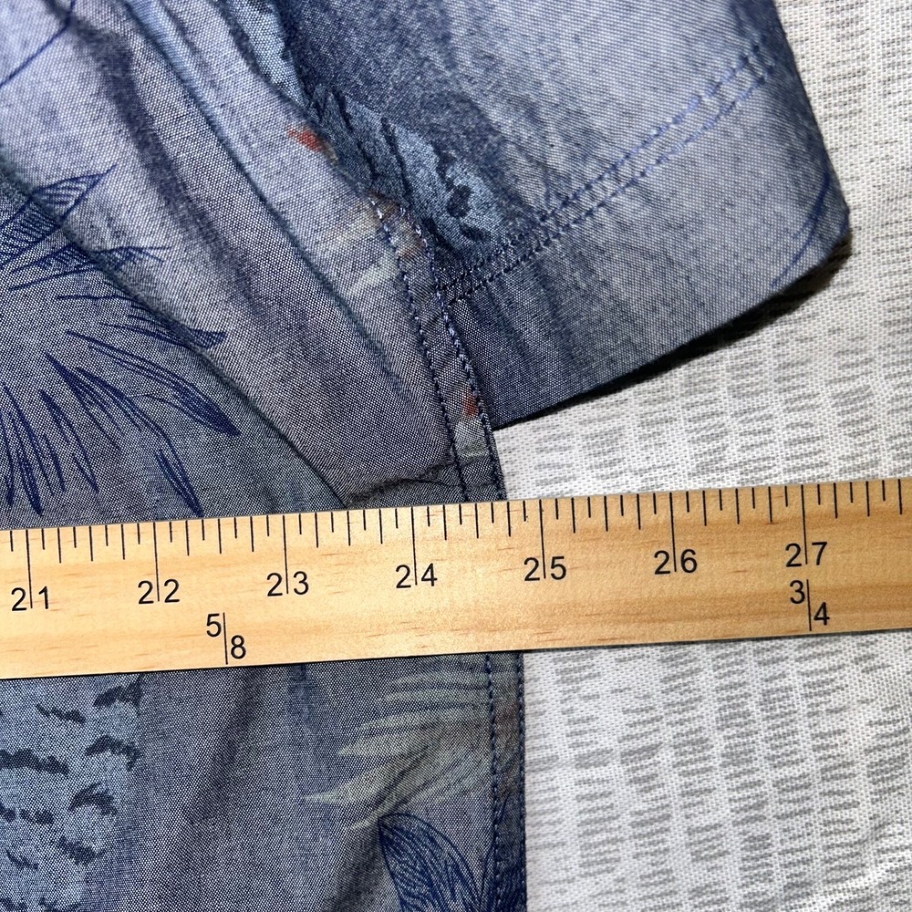 Tommy Bahama Jeans Blue Floral Hawaiian Button Front Short Sleeve Shirt XL - Picture 5 of 7